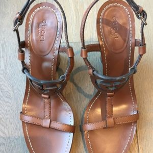 Gucci GG Logo Wedge Sandals